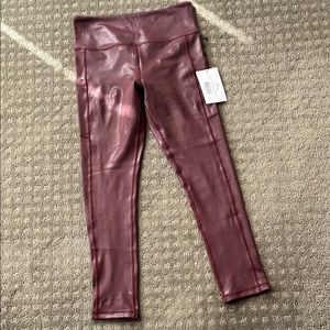 Zyia Shiny Burgundy Leggings